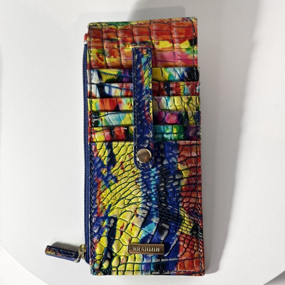 Brahmin RARE Energy Melbourne Multicolor Genuine Leather Credit Card Wallet 🌈 - Picture 4 of 8